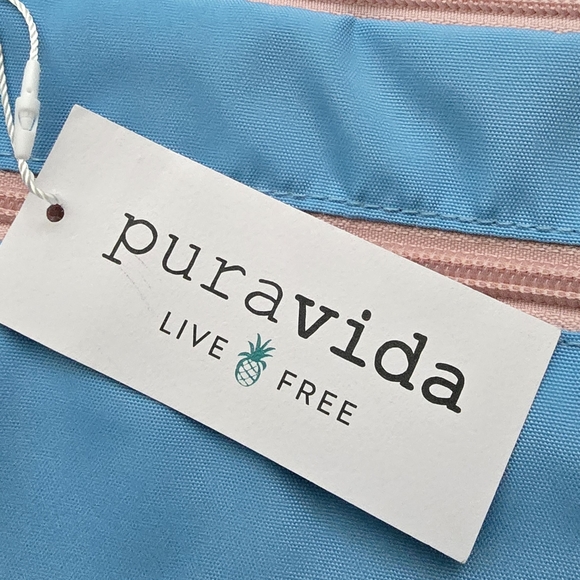 Pura Vida Blue and Pink Backpack With Laptop Sleeve NEW - Picture 3 of 7